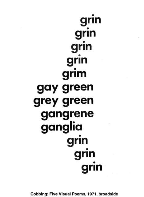 concrete poetry examples high school. The archive includes examples