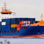 Orange and blue containership 3