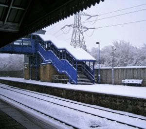 Travelling to the IOE in all weathers (Photographer: Sara Young)