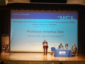 Prof Amartya Sen speaking at CEID Launch