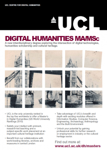 Poster for the MA in Digital Humanites at UCL