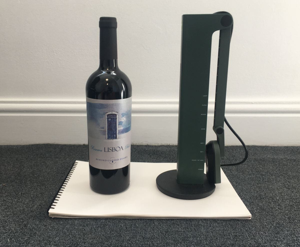 An IPEVO VZ-R is about the size of a bottle of wine when folded