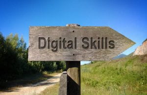 Signpost with 'Digital Skills' written on it