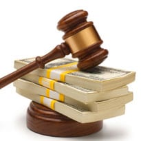 Judge's gavel and cash