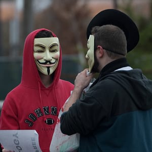 Anonymous protesters