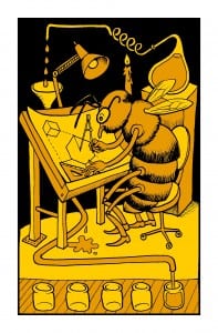 A bee working on the science of honey