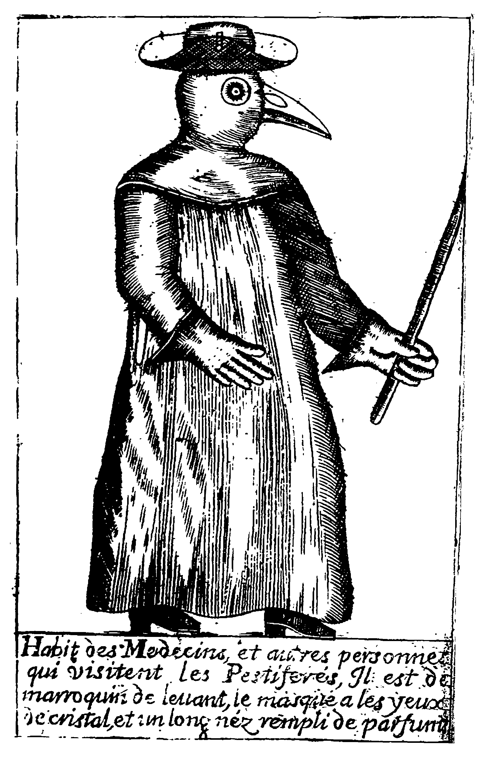 A Plague Doctor – from Jean-Jacques Manget, Traité de la peste (1721)
