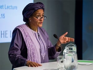 Amina J. Mohammed addresses audience members