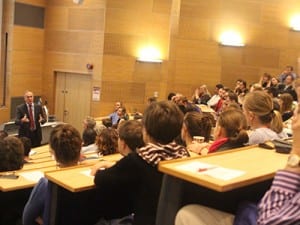 UCL President & Provost, Professor Michael Arthur addresses audience members