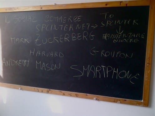 Blackboard after a class of communication in one of the local High Schools. Photographed by Razvan Nicolescu.