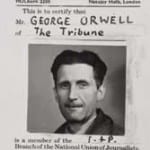 Orwell’s NUJ card from his time at the Tribune, 1940s.