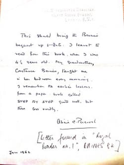 Letter from Alicia C. Percival (June 1962)