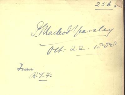 Percival McLeod Yearsley's signature in a copy of his cousin's The Artificial Tympanum