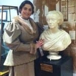 Image of Amelia wdwards' bust with Kim Hicks.