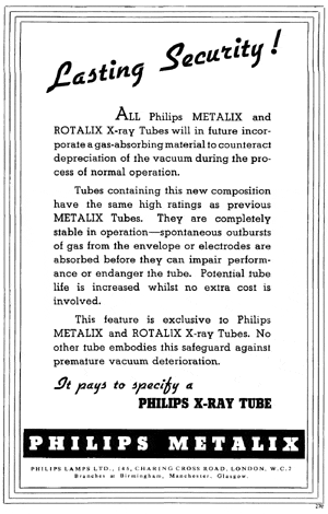 Advert for Philips Rotalix X-Ray Tube