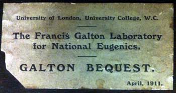 Galton Bequest label