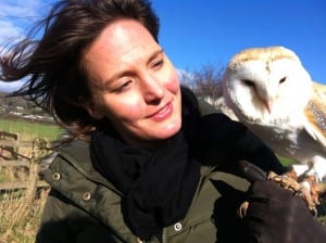 Helen Czerski on location with barn owl