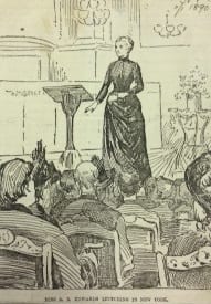 Amelia Edwards captivating audiences in New York in 1890 as published in 'The Daily Graphic'. 