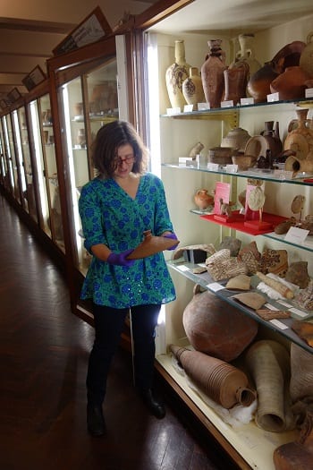 Pottery inspection at the Petrie Museum. 