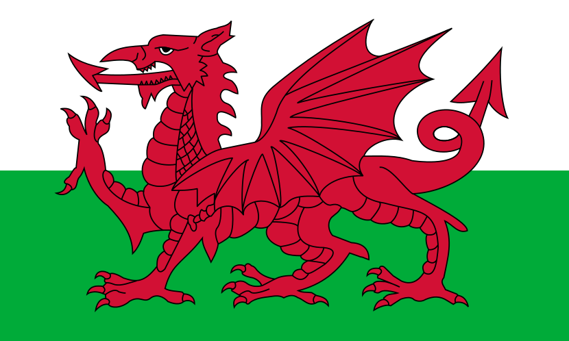 The flag of Wales By UnknownVector graphics by Tobias Jakobs - Open Clipart Library, Public Domain, https://commons.wikimedia.org/w/index.php?curid=355609