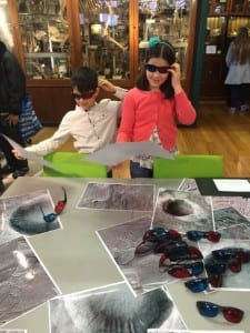 Visitors trying out 3D images of Mars.