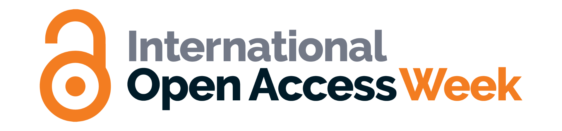 International Open Access week - text on a white background, with an orange padlock to the left. 