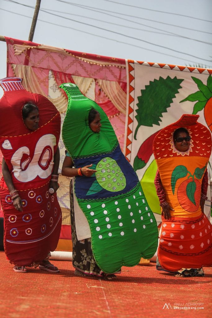 Women dressed as fizzy pop bottles, as part of a diabetes awareness fun-fair
