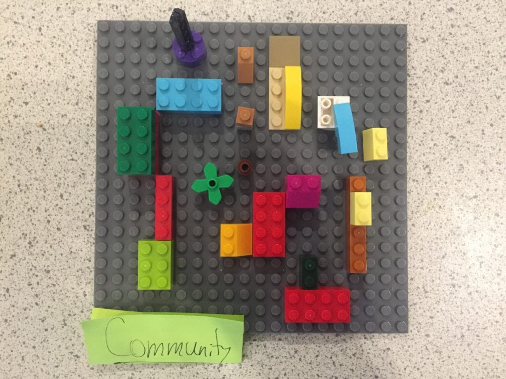 A Lego creation entitled “Community” from one of our last events.