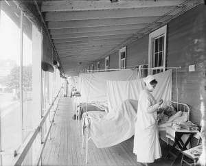 Spanish Influenza at Walter Reed Hospital in Washington, D.C. 1918  Photograph: Wikipedia