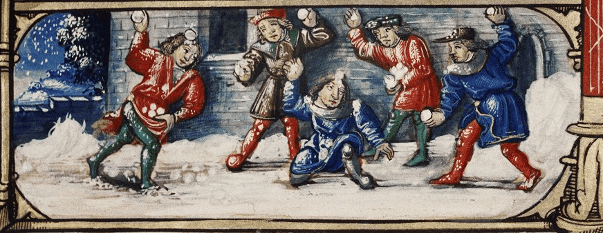 medieval snowball fight