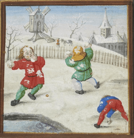 Three-way medieval snowball fight