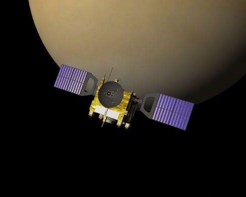 Computer rendering of ESA's Venus Express probe. Credit: public domain (Celestia)