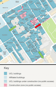 Map of UCL Bloomsbury campus