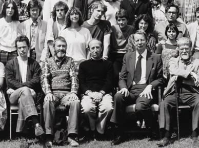Patrick George (centre), Slade class photo, spring 1978