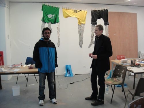Liton with Melanie Counsell in the Graduate Sculpture Studio