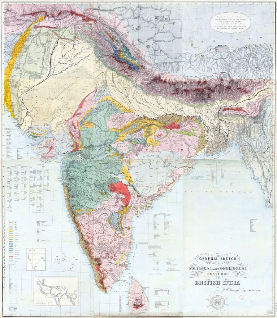 George Greenough's colour-coded 'General Sketch of the Physical and Geological Features of British India'