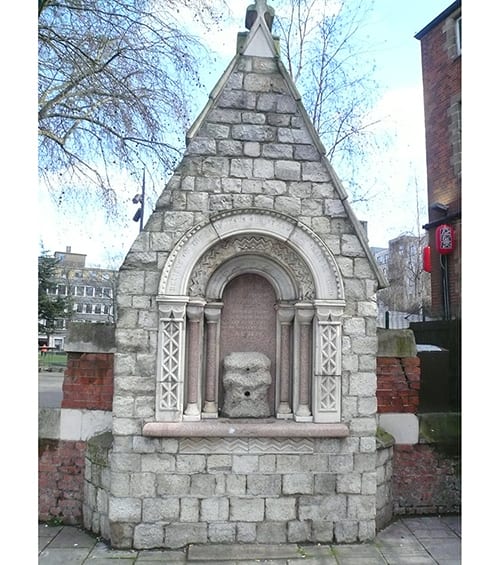 Whitechapel's drinking fountain of 1860, moved later in the nineteenth century (Survey of London)