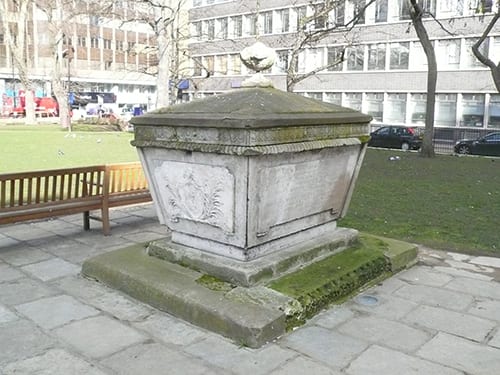The Maddock family's late-Georgian chest tomb is a reminder that the site was a churchyard (Survey of London)