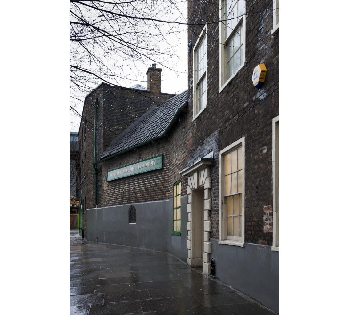 Project: Hidden London Site: Whitechapel Bell Foundry, 32-34 Whitechapel Road, Tower Hamlets, London. Etxrior, side elevation to Plumbers Row.