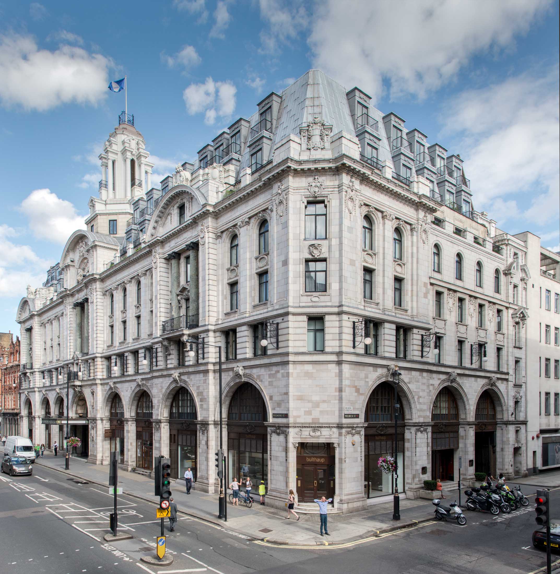 Former Debenham and Freebody department store, Wigmore Street, Marylebone, Greater London. View from north west.