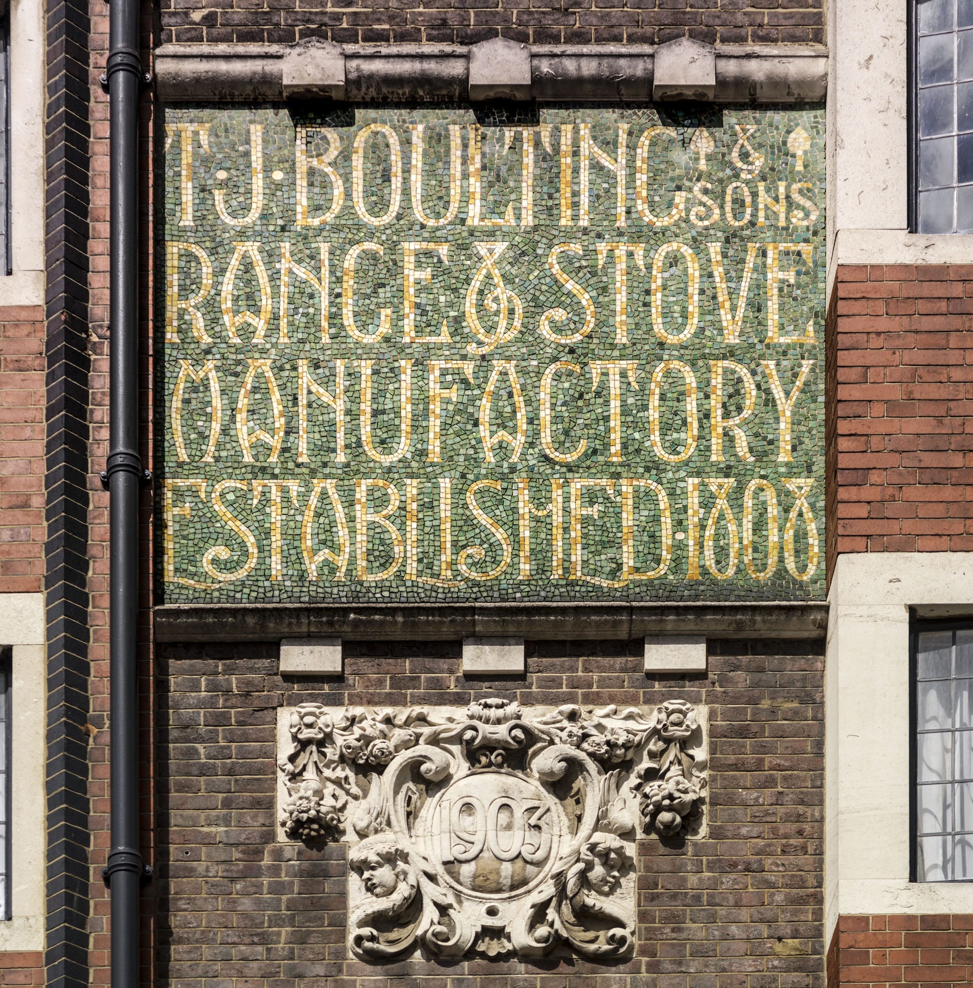 Detail of 59-61 Riding House street, Marylebone, Greater London. View from south. Taken for Survey of London.
