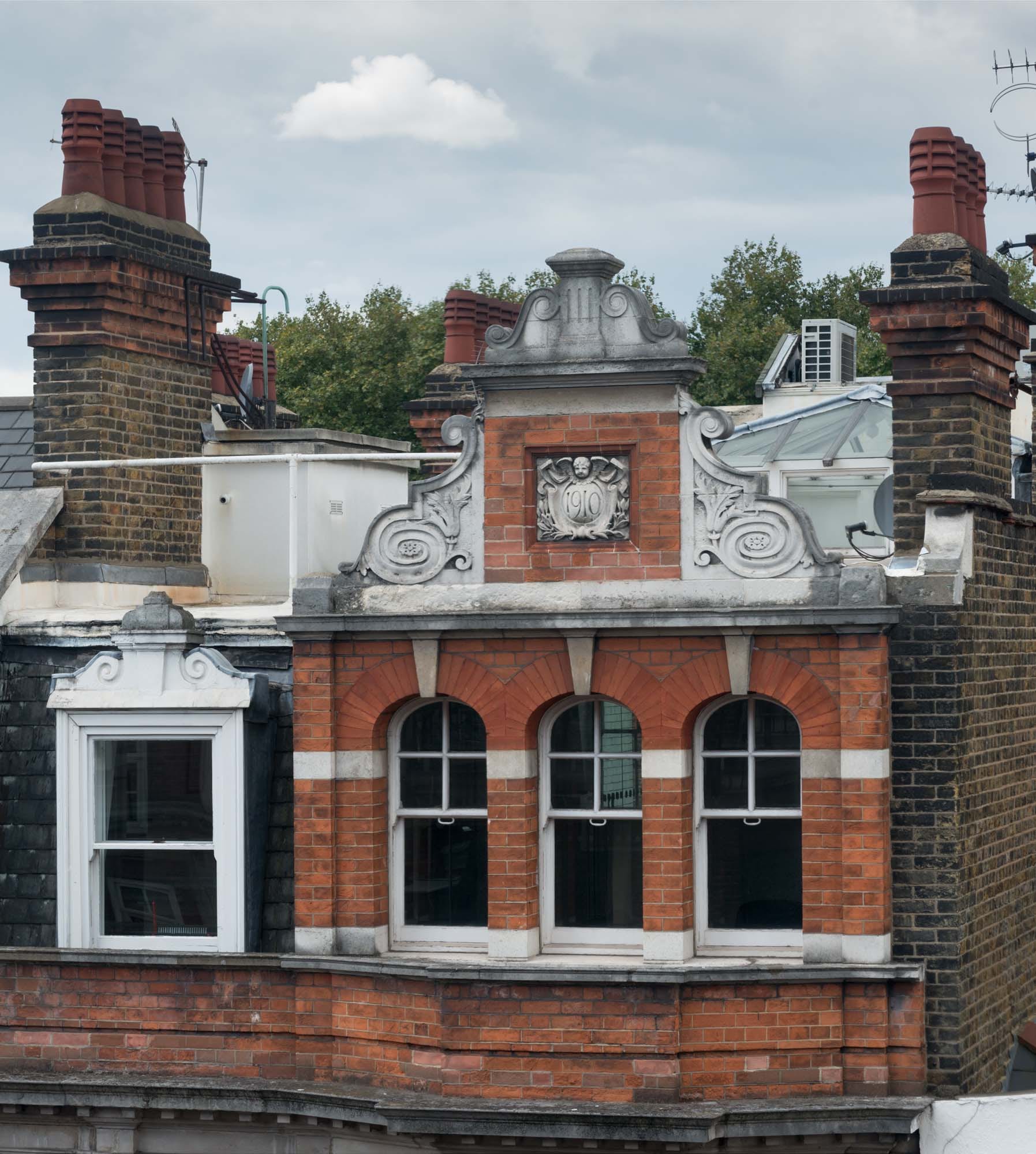 Detail of the gable of No. 83 Marylebone High Street photographed by Chris Redgrave