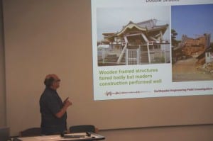 Professor Peter Sammonds presenting during the symposium