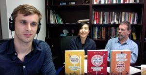 Tom McDonald, Xinyuan Wang and Daniel Miller at the online book launch