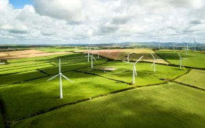 Wind turbine fields in Cornwall